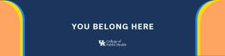 an illustrated banner graphic for LinkedIn with the statement "you belong here" in the center and below it the College of Public Health logo