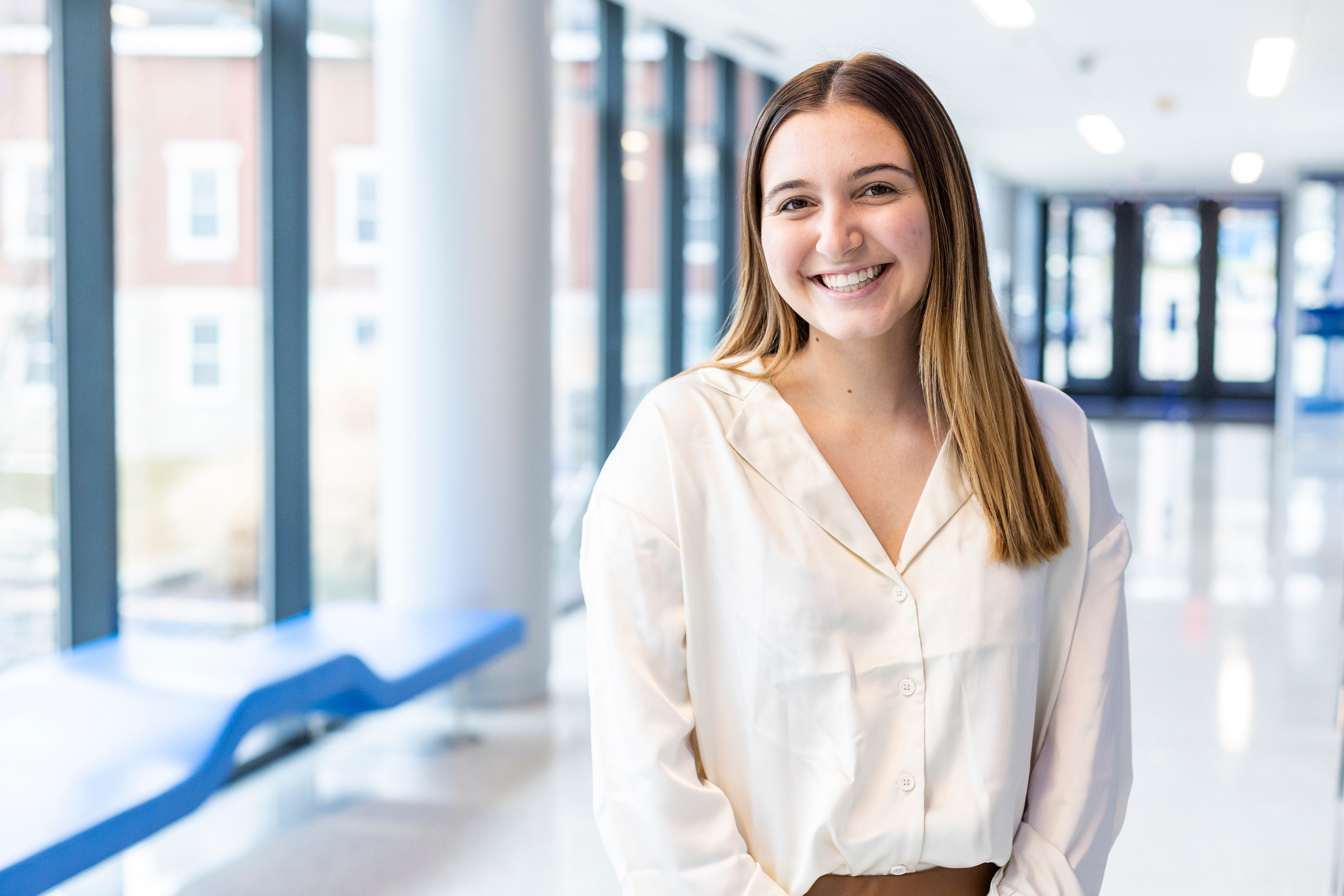 a photograph of Alyssa Hargis posing inside of the UK Student Center