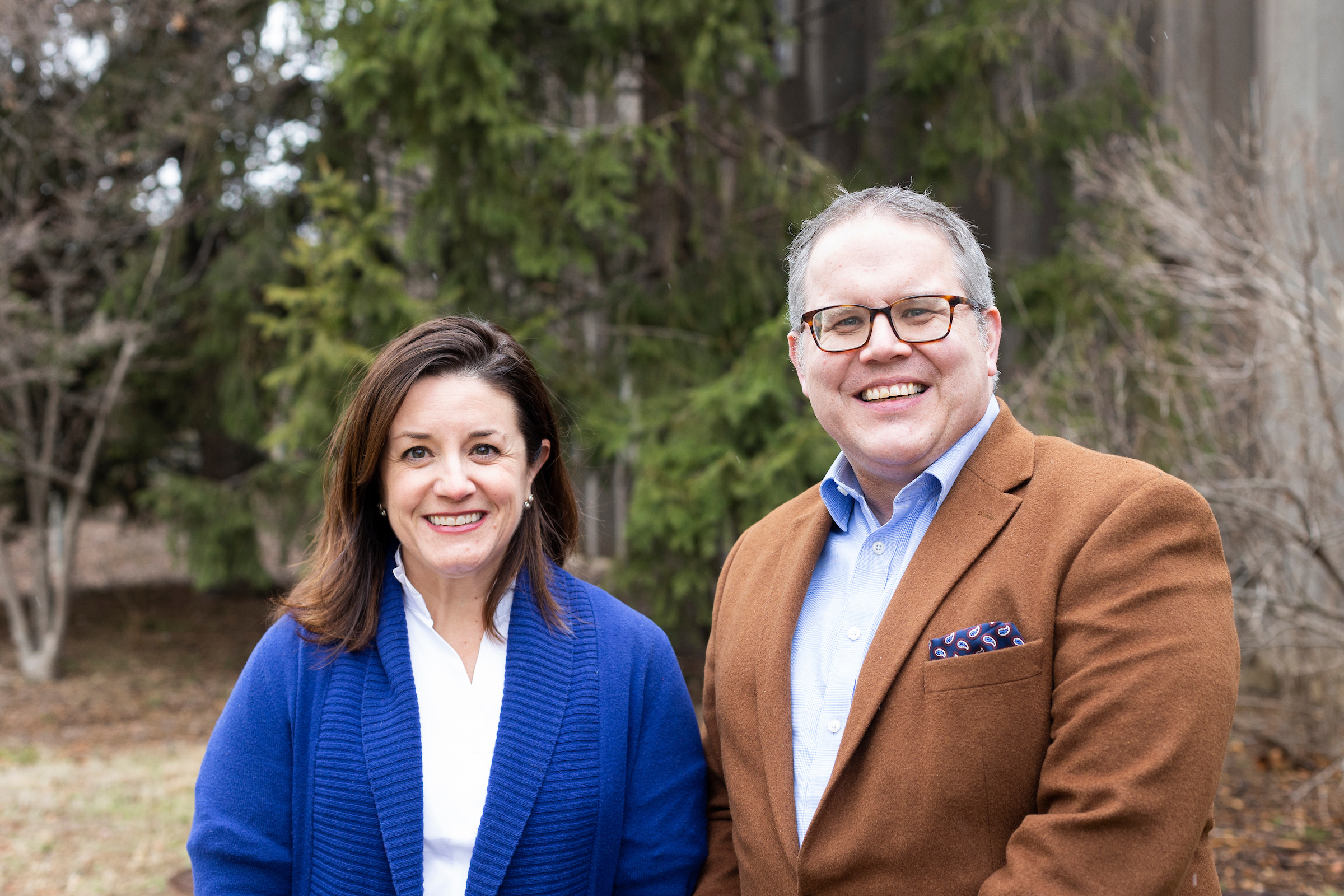 pictured is Dr. Katie Cardarelli and Dr. Marc Kiviniemi outside.