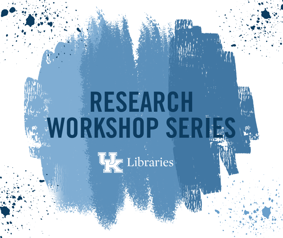 an illustrated banner for the Research Workshop Series with the UK Libraries logo