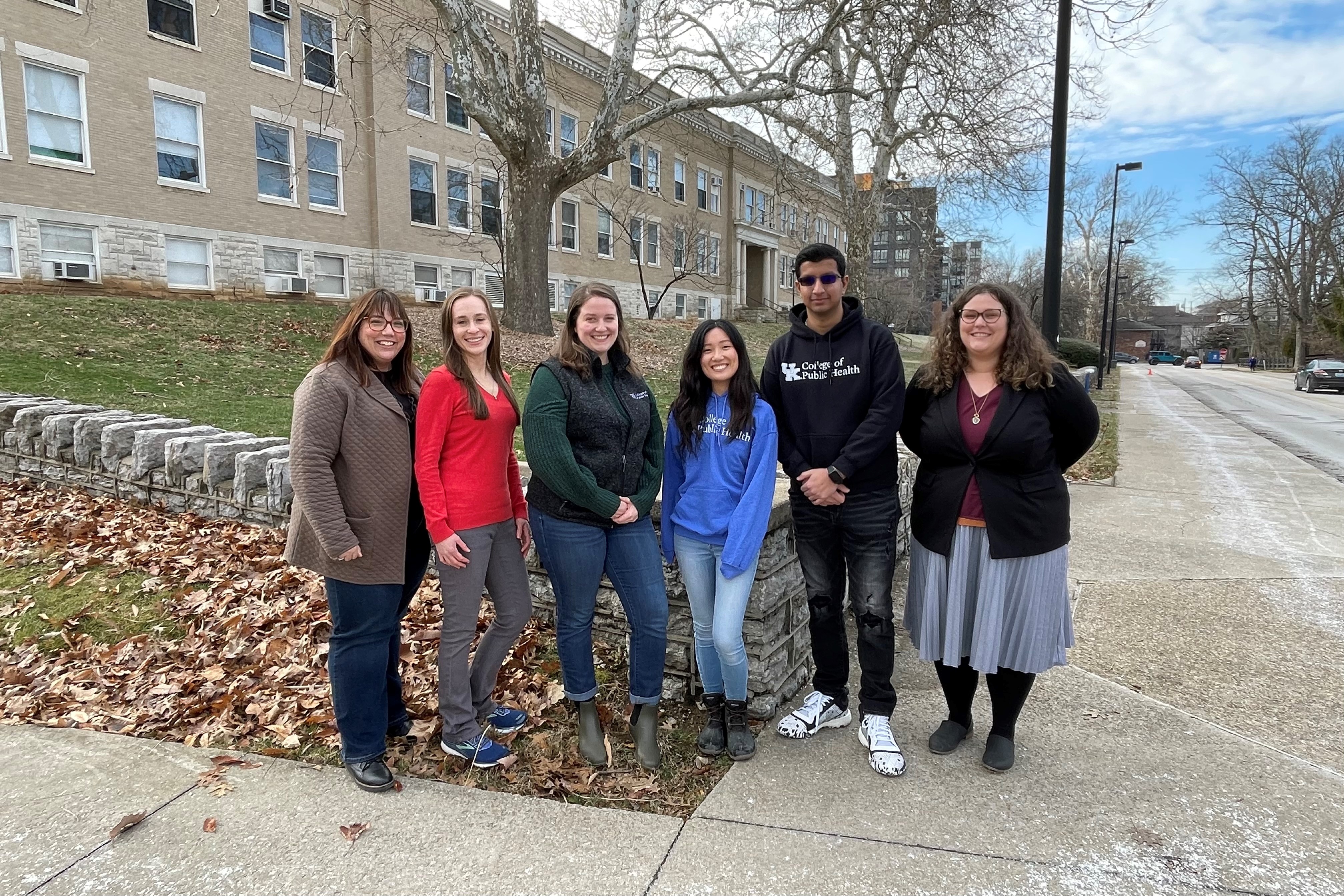 Pictured is the MSBST Fall 2022 cohort Ashton Miller, Sarah Jane Robbins, Caitline Phan and Shubh Saraswat along with Dr. Heather Bush and Dr. Amanda Ellis