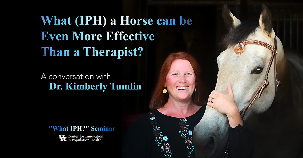 a flyer for the event with a photograph of Dr. Kimberly Tumlin and a horse