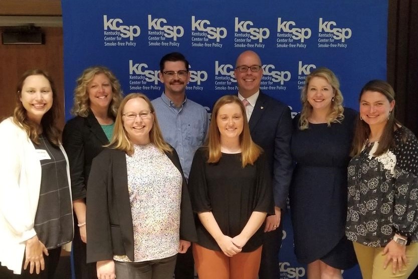 Ashley Duff pictured with group of Kentucky Department for Public Health leaders