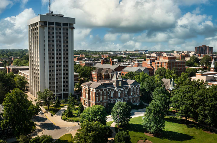 an aerial photograph of the University of Kentucky campus