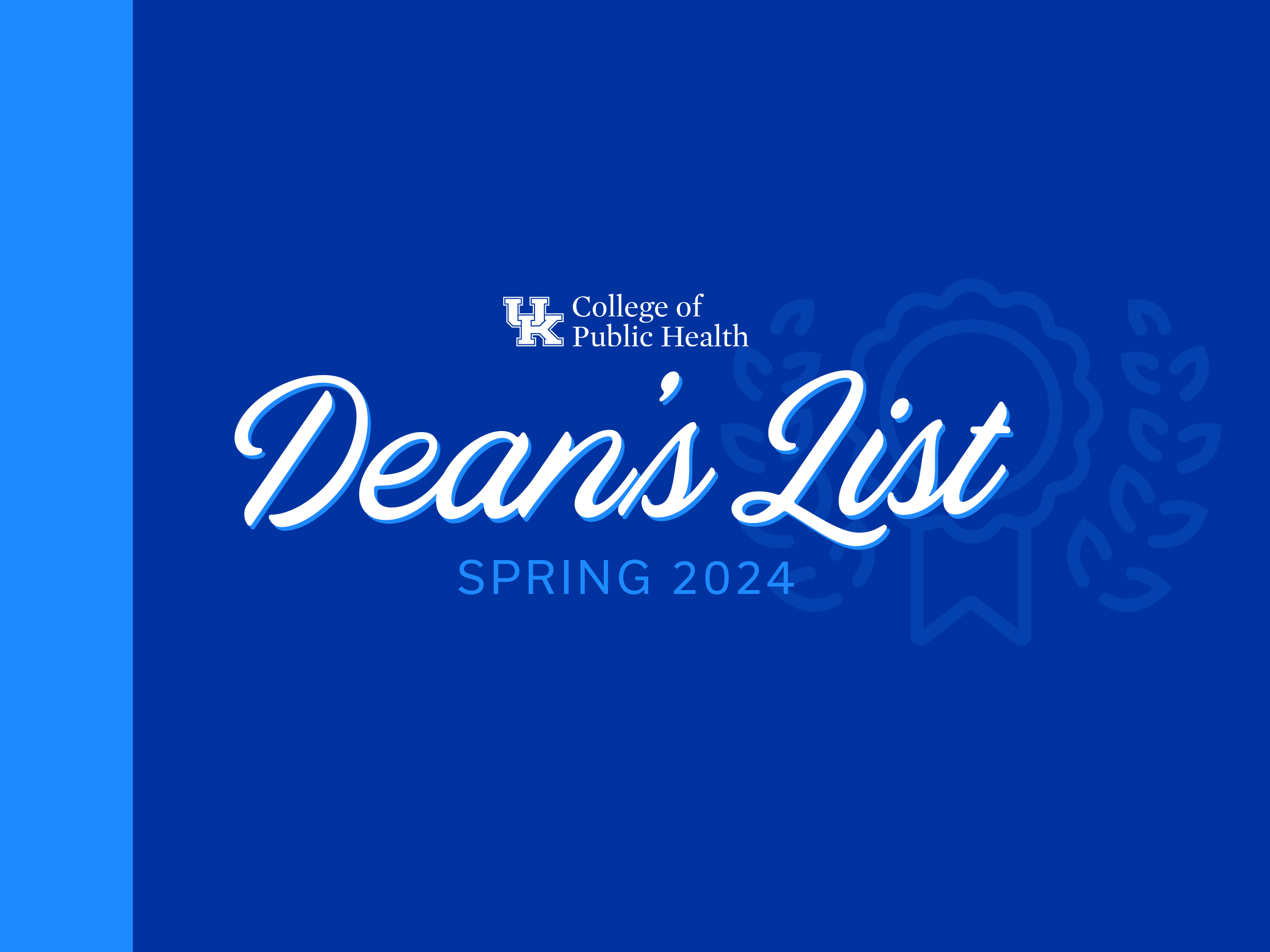 text over blue background stating "Dean's List Summer 2024"