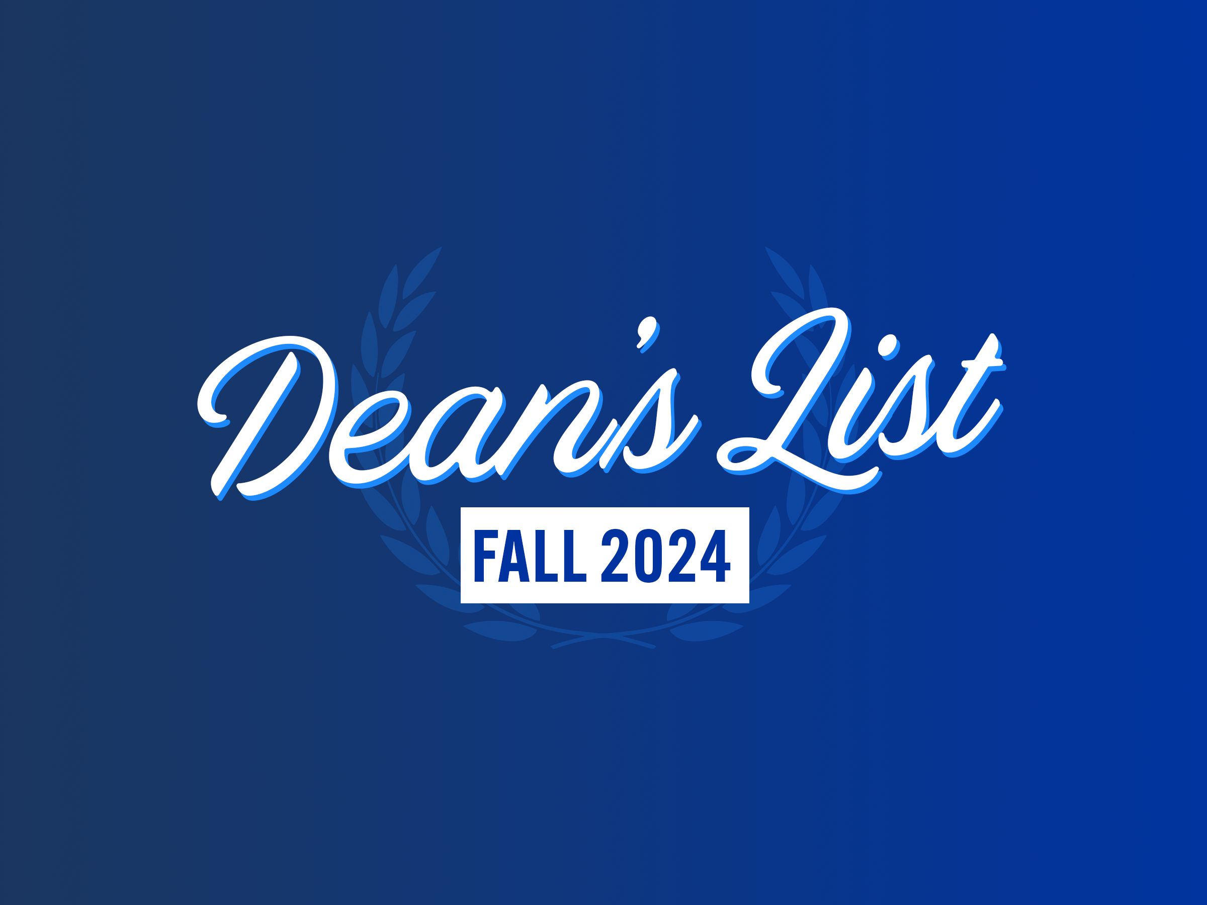 an illustration that says "Dean's List Fall 2024"