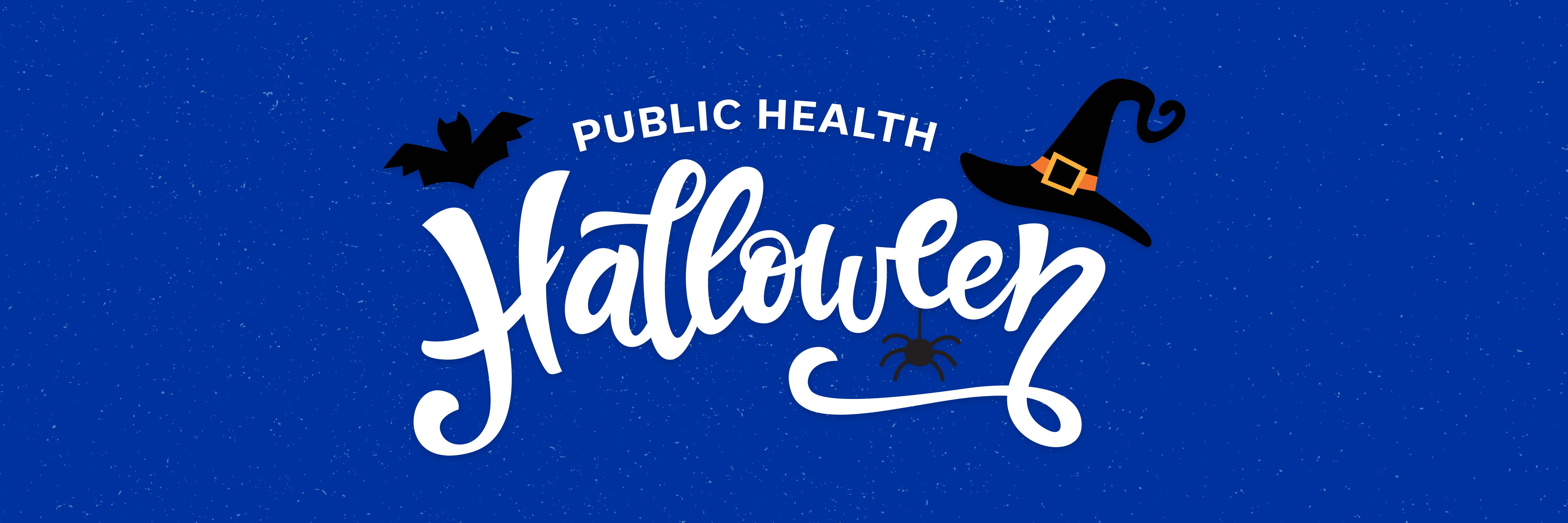 an illustrated banner stating "public health halloween"