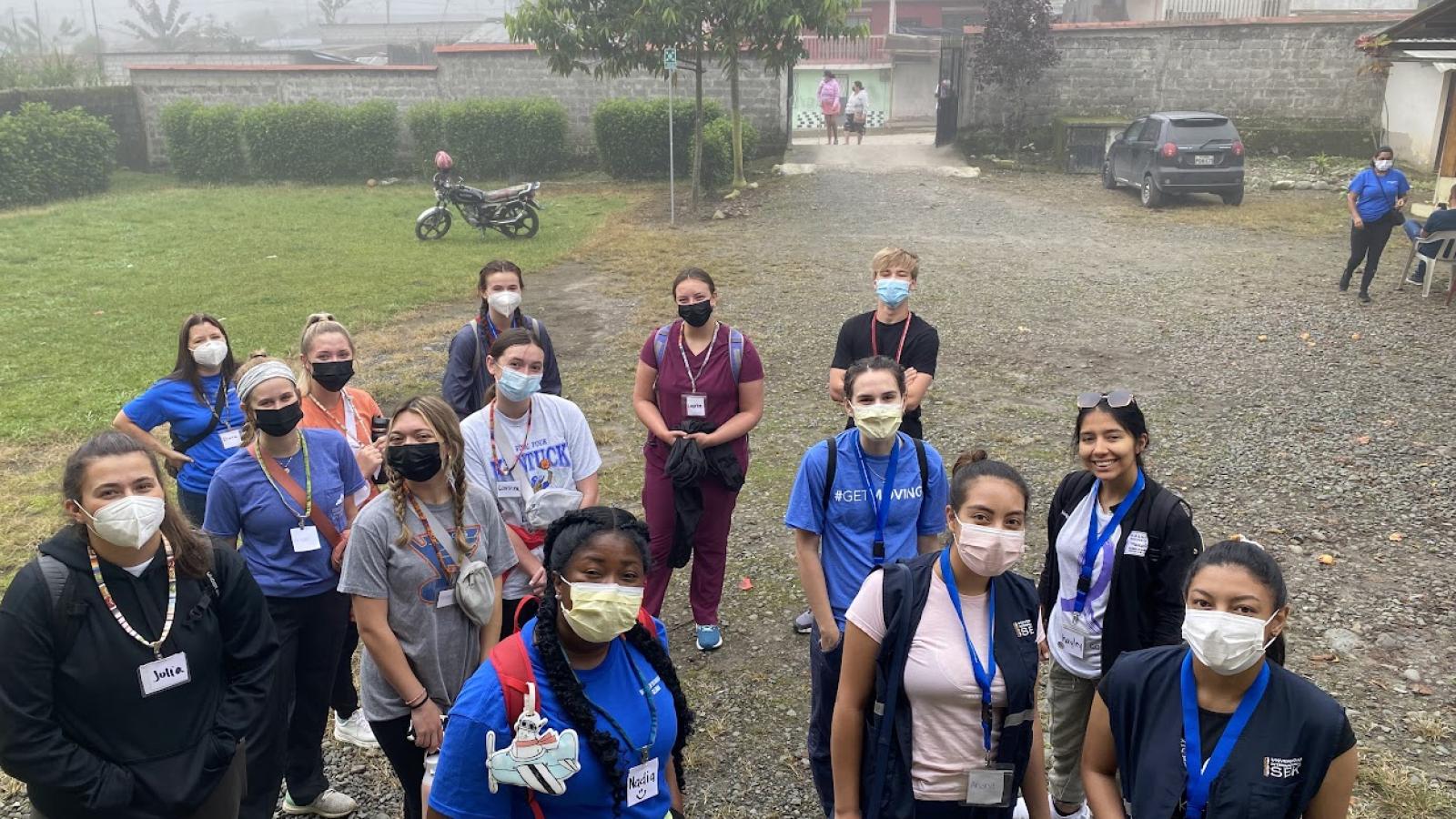 a photograph of a group of UK students group in Santo Domingo, Ecuador