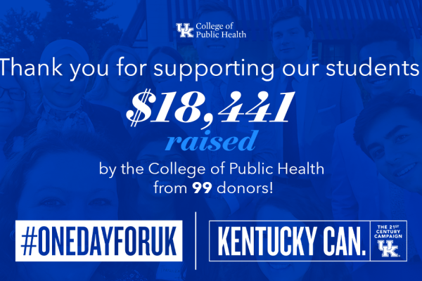 a graphic thanking those who supporting College of Public Health Students
