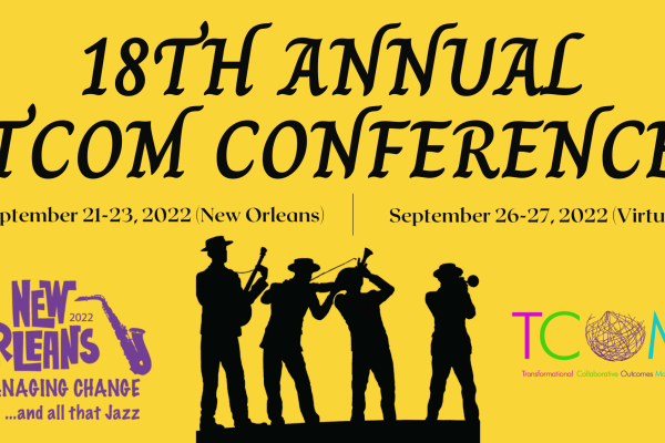 a illustrated graphic advertising the 18th Annual TCOM Virtual Conference