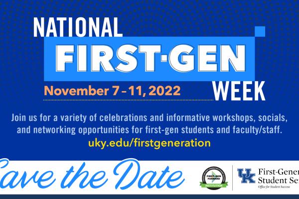 an illustrated flyer for the "National First-Gen Week"