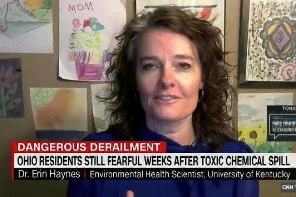 Pictured Dr. Erin Haynes, captured from a live video interview with CNN