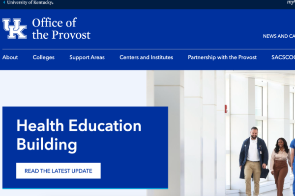 a screen shot of the Health Education Building webpage