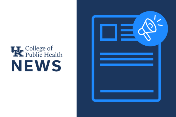 an illustration of a newspaper with the College of Public Health logo and the word "News"