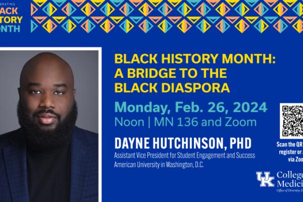 a flyer for Black History Month: A Bridge to the Black Diaspora