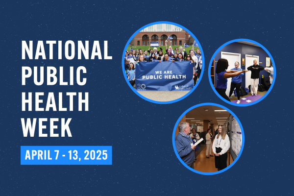 a digital graphic with photos from last year's NPHW with the words "National Public Health Week April 7 - 13, 2025"