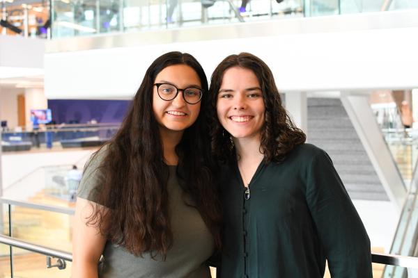 a photograph of Sophia Goodin and Sophie Ciaverelli posing for the camera and smiling