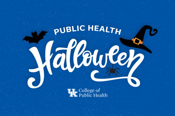 an illustrated logo for Public Health Halloween 2025