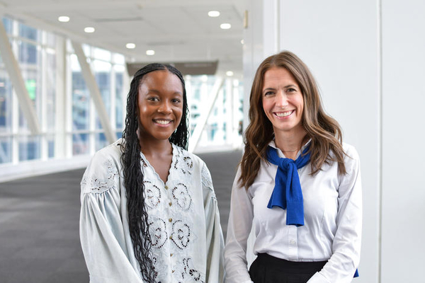 a photograph of Kangai Miriti and Kylee Causey posing for the camera