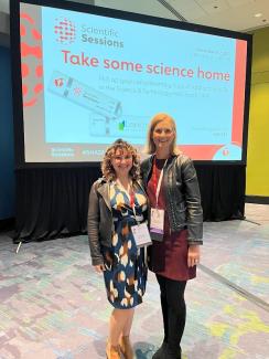 a photograph of Meredith Duncan posing next to Donna Arnett