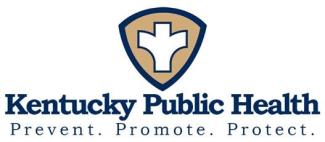 the Kentucky Public Health logo stating "Prevent. Promote. Protect."