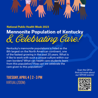 Illustration of hands reaching towards a state outline of Kentucky