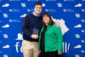 Pictured is Harrison Hynes with Dean Heather Bush