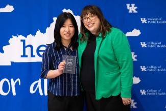 Feitong Lei pictured with Dean Heather Bush