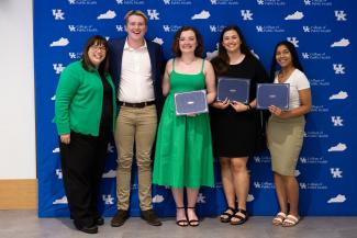 Pictured is Student Public Health Association Leadership Team with Dean Heather Bush