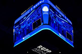 Pictured is the jumbotron at Rupp Arena