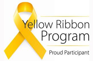 the Yellow Ribbon Program logo with a subtitle of "proud participant"
