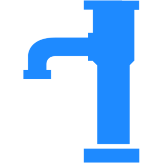 an illustration of a pump handle in blue
