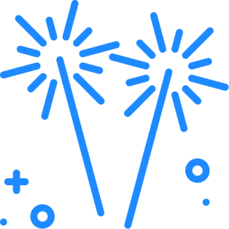 an illustration of lit sparklers in blue