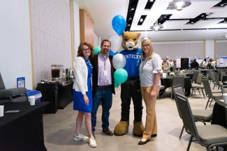 a photograph of Dr. Erin Haynes, Dr. Dave Fardo, Kelsey Carter with Wildcat