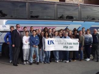 a photograph of the 2001 APHA in front of a bus