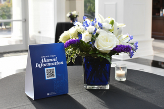 a photograph of a table set up at the event