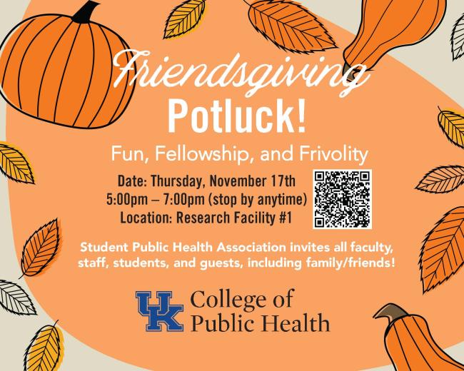 an illustrated flyer for the CPH Friendsgiving Potluck! event containing the same information found on the event's page