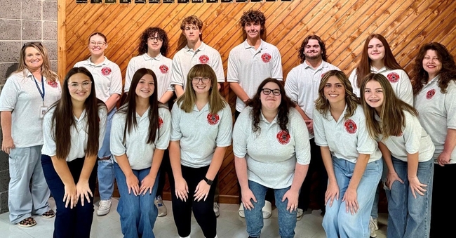 A group photo of high school students from the Lawrence County High School Heath Coalition group.