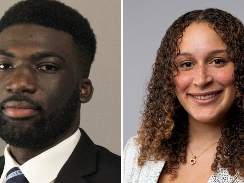 a photograph collage of Christopher Otieno and Ashley Wright