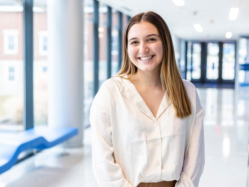 a photograph of Alyssa Hargis posing inside of the UK Student Center