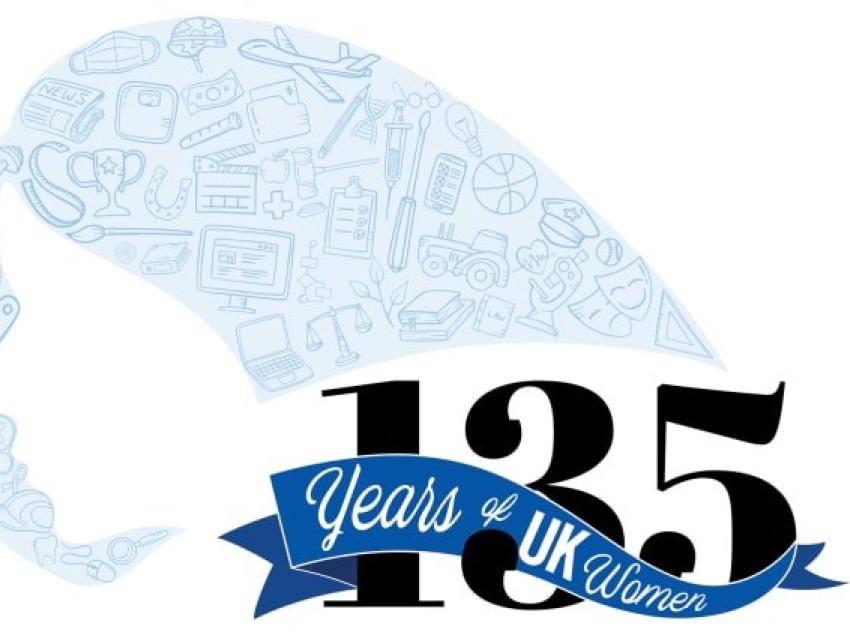 Illustration of 135 Years of UK Women Luncheon themed logo