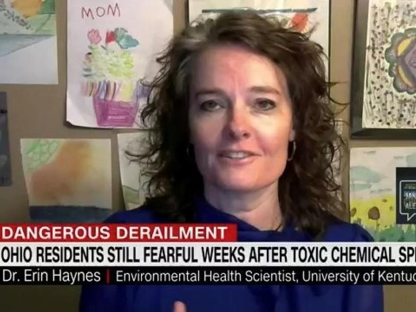 Pictured Dr. Erin Haynes, captured from a live video interview with CNN