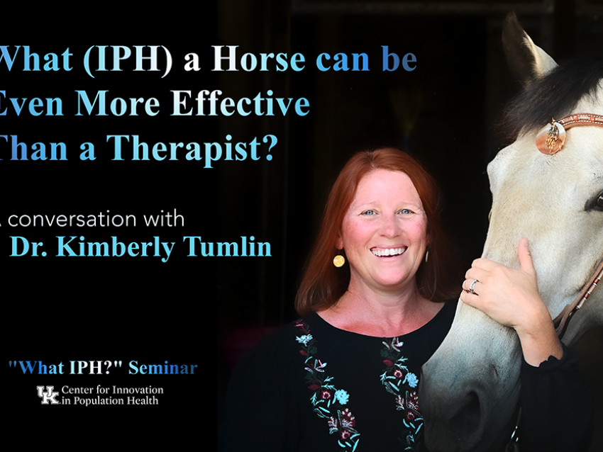 a flyer for the event with a photograph of Dr. Kimberly Tumlin and a horse
