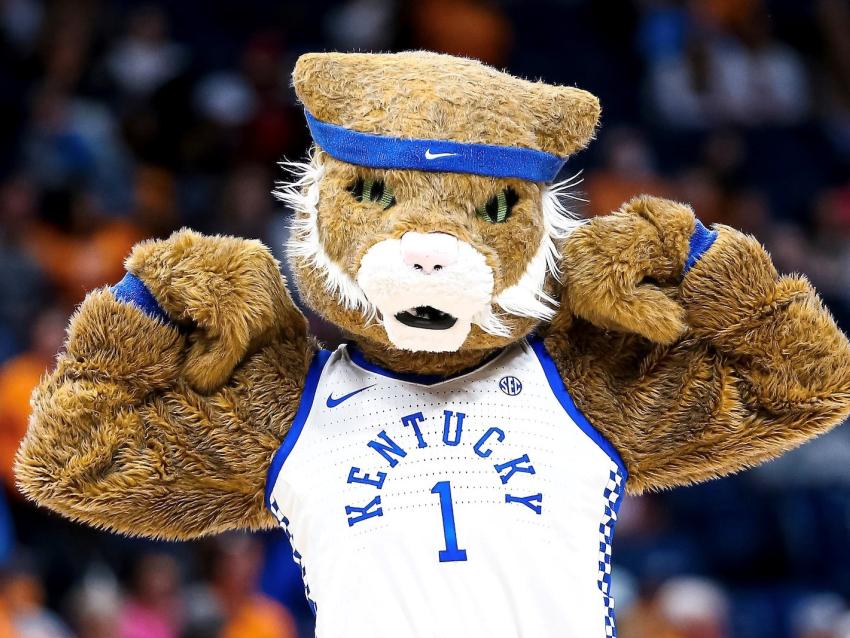 a photograph of the UK mascot posing