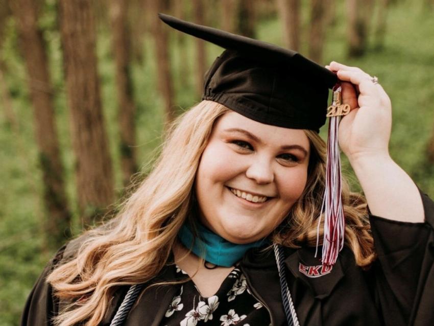Elizabeth Crolley in Eastern Kentucky University graduation regalia in 2019