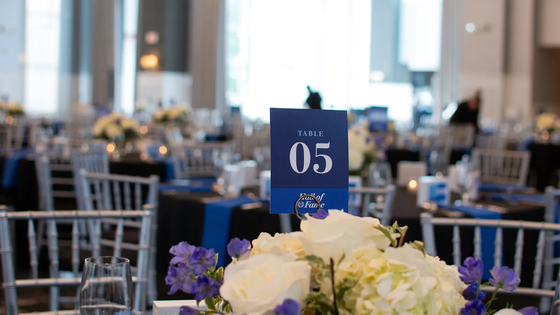 a photograph of one of the tables at the Hall of Fame awards in 2025